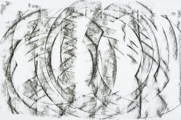 fragment tracings of ring patterns in black on paper