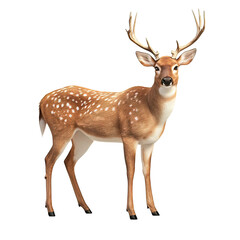 Fototapeta premium Deer stands in front of on transparent background