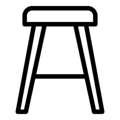 Stool icon. Vector line icon