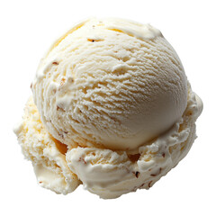Coconut Milk Vanilla Ice Cream Scoop, isolated with transparent background