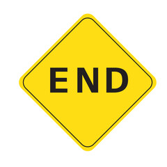 A bright yellow sign featuring the word 