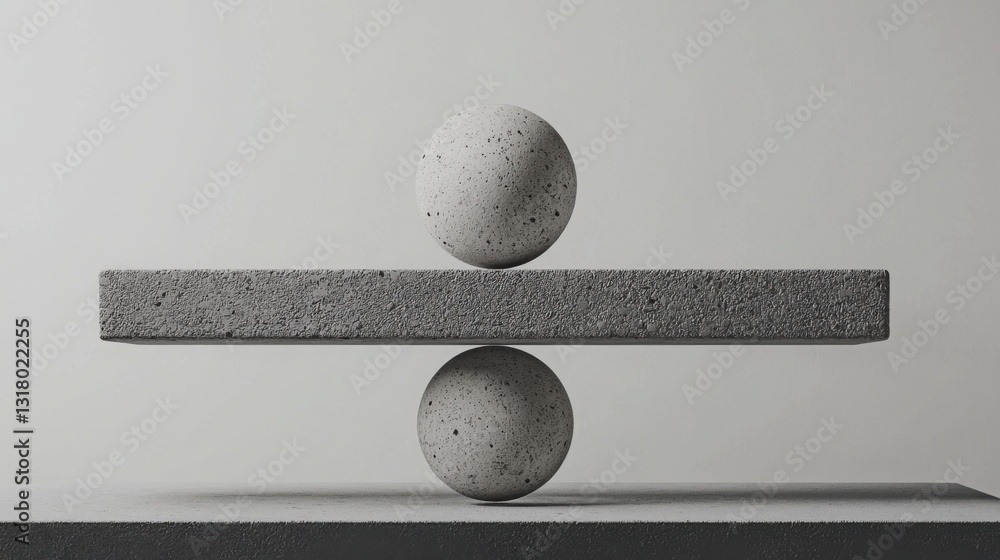 Aufkleber two fresh eggs resting harmoniously on a sturdy concrete block symbolizing balance and simplicity in