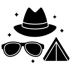 Community Service Camp Icons Set for Volunteer Projects