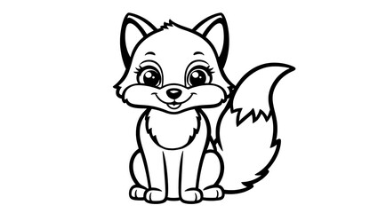Obraz premium Happy Fox: A Fun Coloring Book