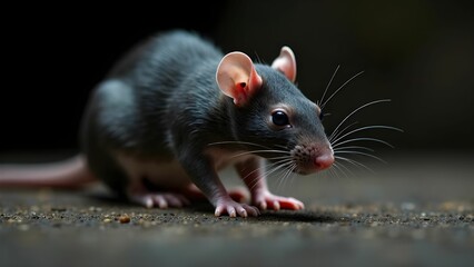Rat sitting on the floor