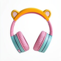 Cute Bear Ears Headphones in Soft Colors for Kids and Adults