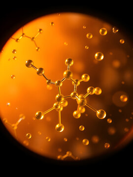 3D flat model of hydrogen sulfide molecular structure showcasing chalcogen hydride gas viewed through a microscope