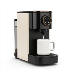Modern Coffee Machine Brewing Fresh Cup of Coffee at Home