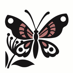 Colorful Butterfly In Vector White Background