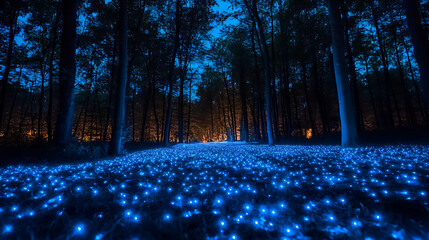 A peaceful night sky with blue lights glowing, symbolizing the Light It Up Blue campaign 