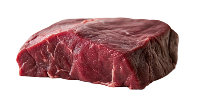 Raw venison meat isolated on transparent background