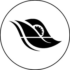 Abstract green leaf logo design 