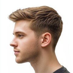 Fototapeta premium a man with a short haircut , Generative art.