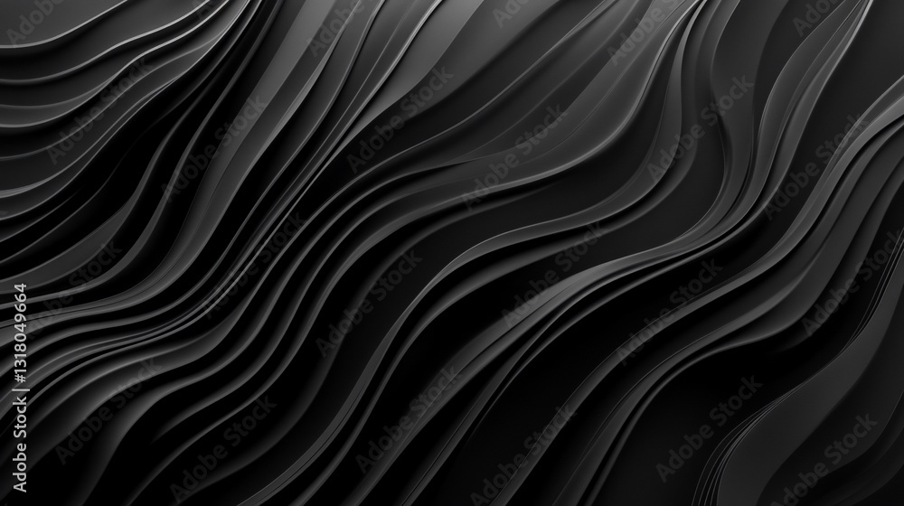Poster abstract black wave pattern: elegant swirling lines and curves background texture design
