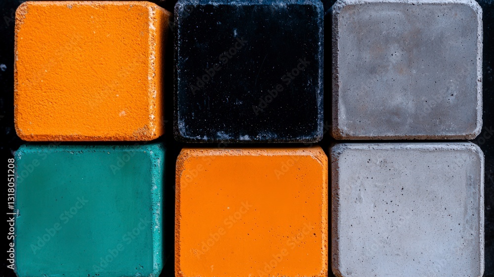 Poster colorful concrete blocks texture abstract background design element