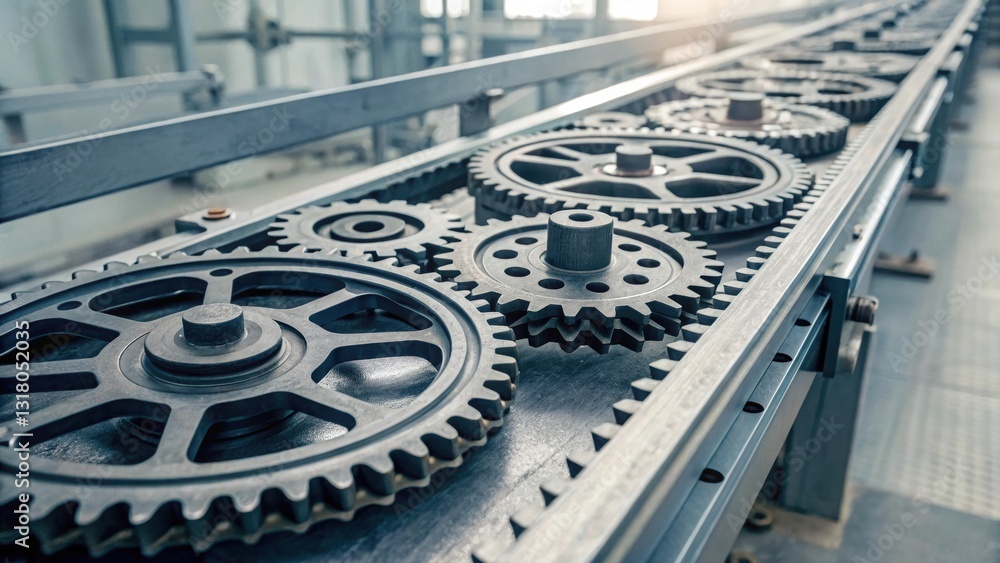 Poster intricate machine with gears representing the concept of ai driven automation in modern technology
