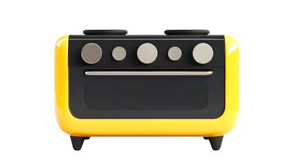 Fototapeta premium Stylized Modern Toaster in Yellow On Transparent Background Generative Ai