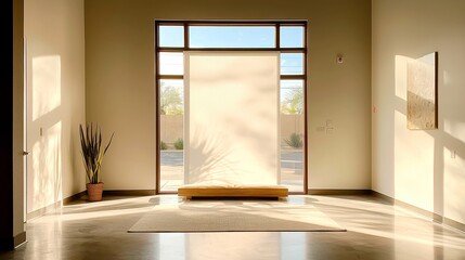 Serene Counseling Space, calming light colors, inviting atmosphere, fostering relaxation and trust, open layout, promoting healing and well-being.