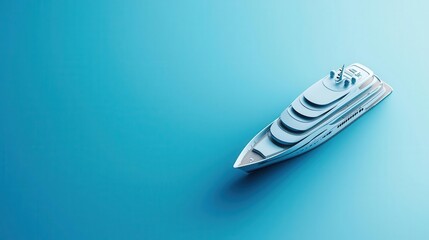 Blueprint of a futuristic yacht with modular living spaces, highlighting flexibility and advanced design