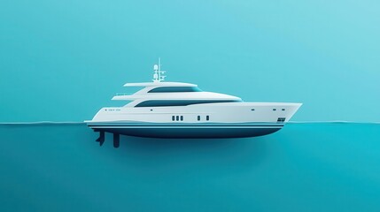 Naklejka premium Schematic of a yacht with a retractable underwater observation pod, showcasing cuttingedge marine engineering