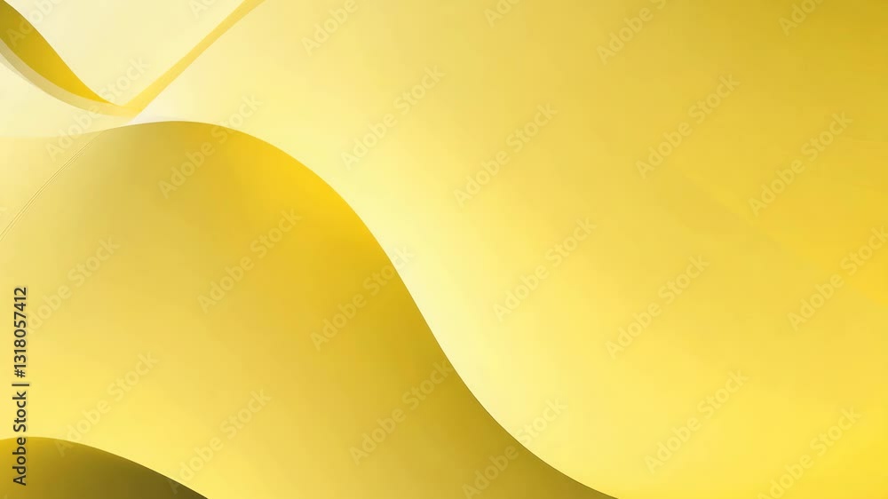 Poster vibrant yellow abstract background with smooth curves and modern design elements