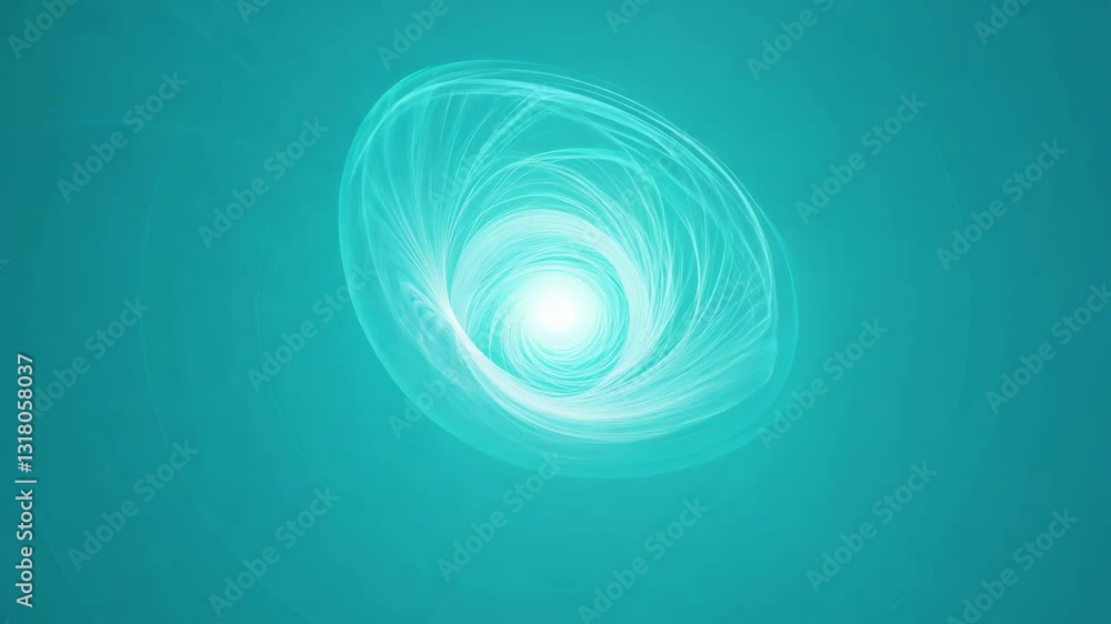 Poster fluid transition video with turquoise background and dynamic glowing focal point for presentations a