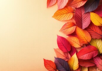 Fototapeta premium Richly Textured Fall Leaves with a Hyperrealistic Look