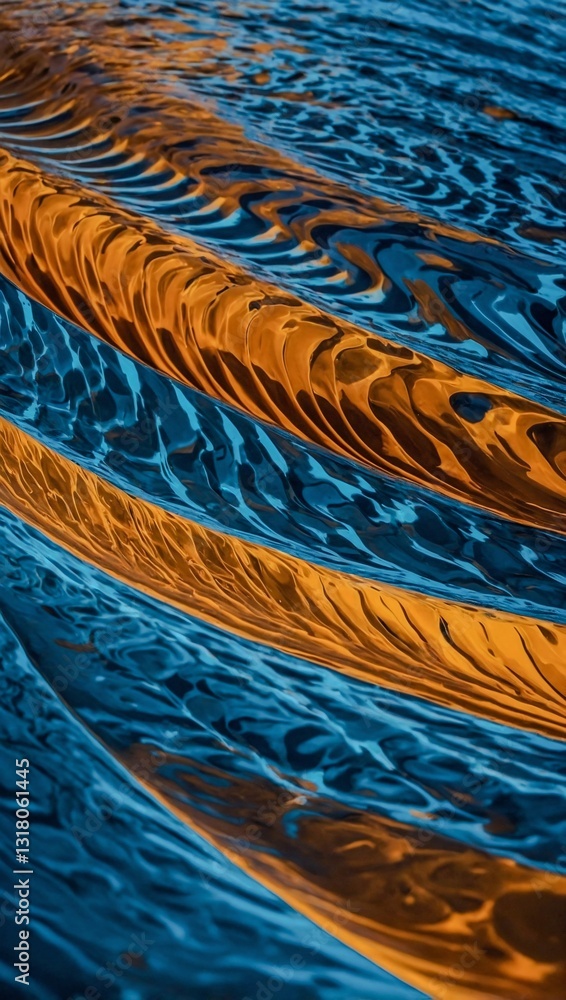 Poster artistic wave patterns in an abstract digital design.