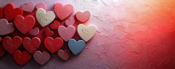 Romantic abstract nubes of love featuring red hearts and white accents for a delightful Valentine’s Day celebration capturing the essence of romance in every detail