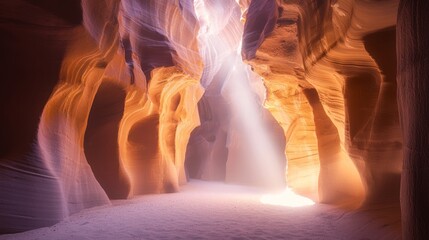 Secret Mystical Canyon Bathed in Soft Light and Vibrant Colors
