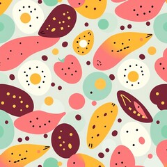 Fototapeta premium Boho Patterned Background with Sweet Treats