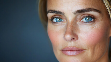 Rosacea flareup in adult woman close-up portrait indoor setting natural light beauty and skin condition awareness
