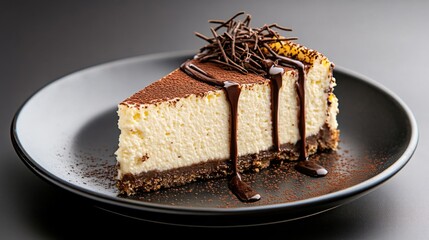 Indulging in decadent chocolate cheesecake gourmet dessert modern kitchen elegant presentation close-up luxurious treat experience for dessert lovers