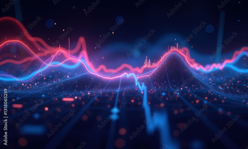 Poster abstract data wave, tech background - abstract backgrounds