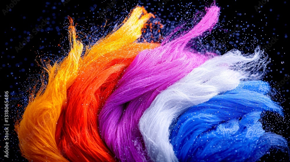 Poster vibrant colorful threads abstract art creative texture design element high resolution