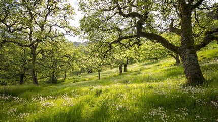 Obraz premium Dreamy Hidden Glen with Gentle Golden Glow of Nature's Beauty