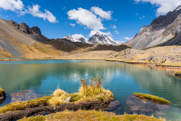 Beautiful landscapes seen on the route of the seven lagoons in Cusco, Peru