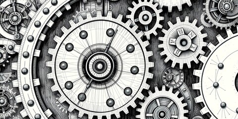 Intricate Steampunk Gears and Cogs Design