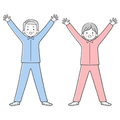 万歳するシニア夫婦