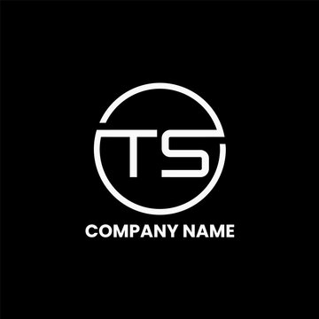 TS letter circle black and white logo for business