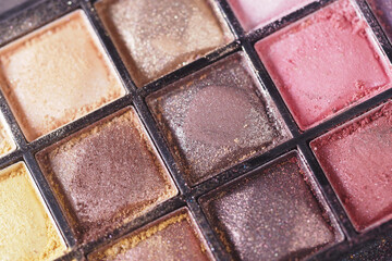 Rich palette of shimmering colors for makeup artistry