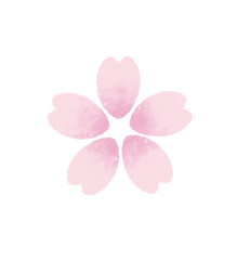 桜　花びら　クレヨンタッチ　淡いピンク