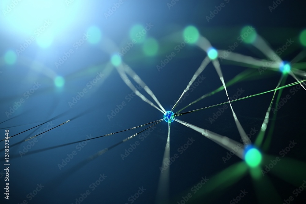 Poster data flow in cyberspace using network of connected nodes for presentations