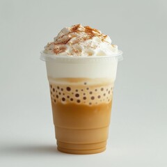 Iced Coffee Delight with Whipped Cream and Caramel Drizzle: Artful Beverage Photography for a Refreshing Caffeine Indulgence