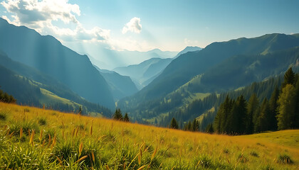 Obraz premium mountain landscape in the morning