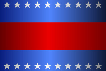 Blue and red concept smooth USA flag abstract vector background with stars and stripes