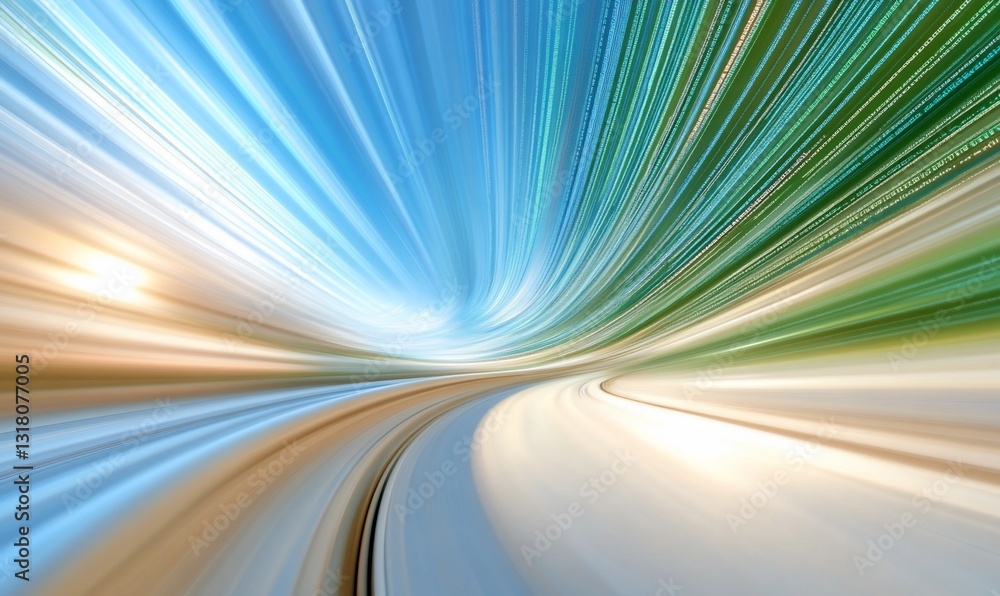 Poster abstract light streaks create a tunnel effect; backdrop for technological advancement