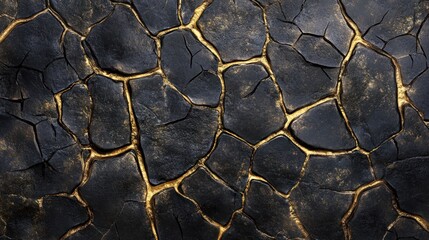 Abstract cracked dark gold stone texture background
