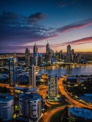 Fototapeta premium Australian modern city in the evening.