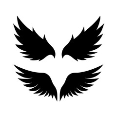 Obraz premium set of Black wings silhouette vector set